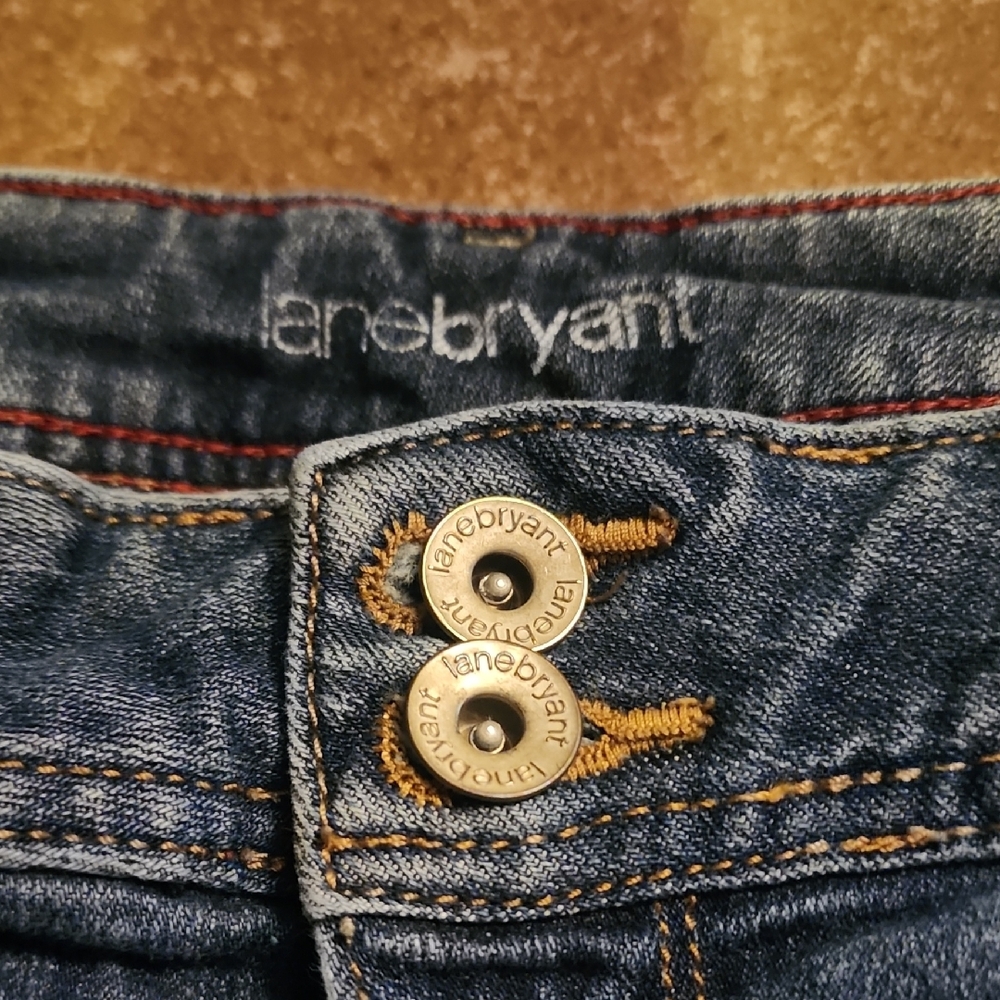 Lane Bryant Dark Blue Jean Shorts - Picture 2 of 5